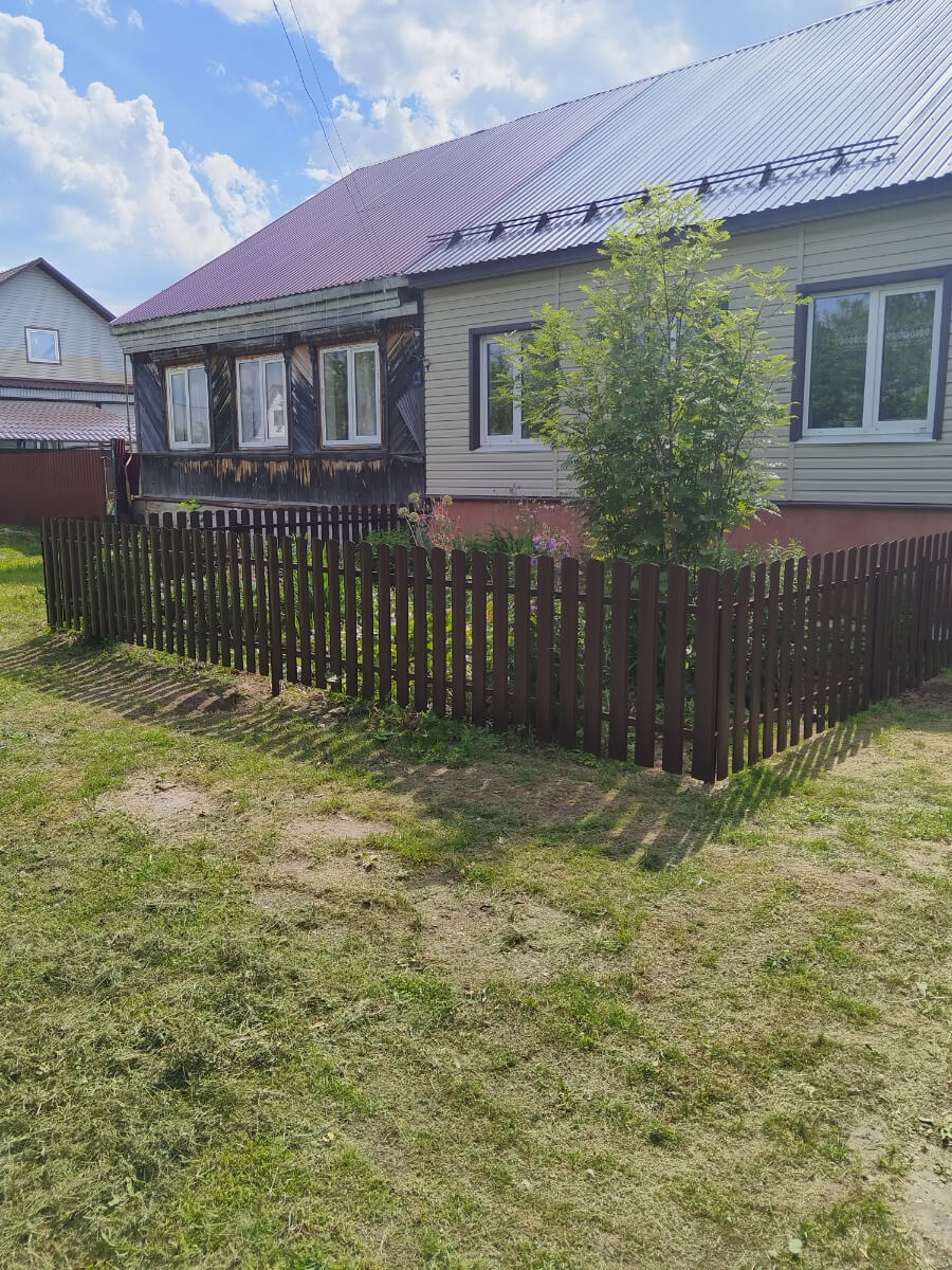 Забор из евроштакетника 18м RAL8017/8017 Шоколад двусторонний в Иркутске