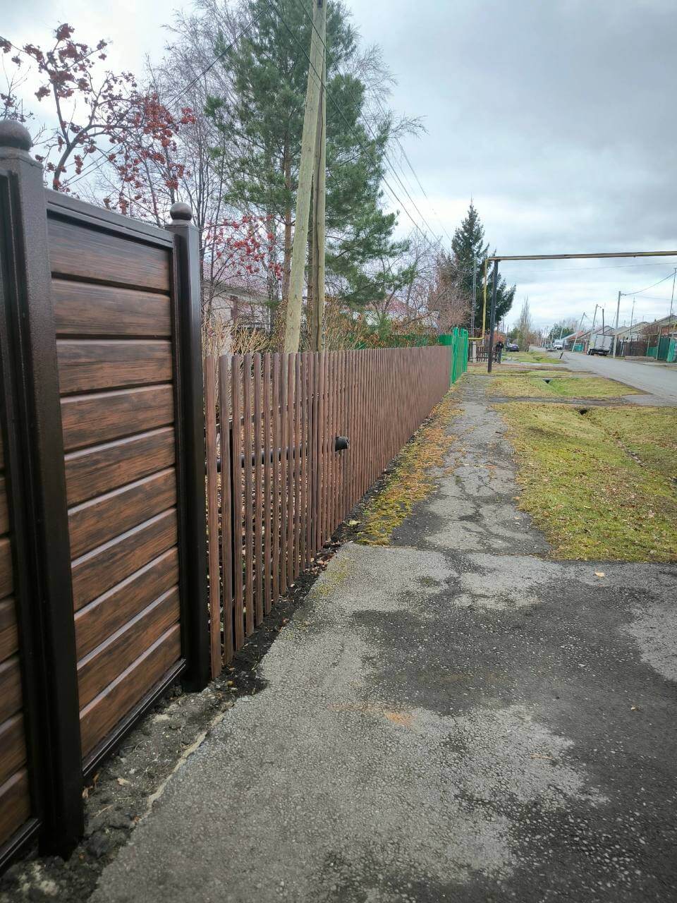 Забор из металлосайдинга Евро-Брус 46м Античное Дерево Принтек фото 3 в Иркутске