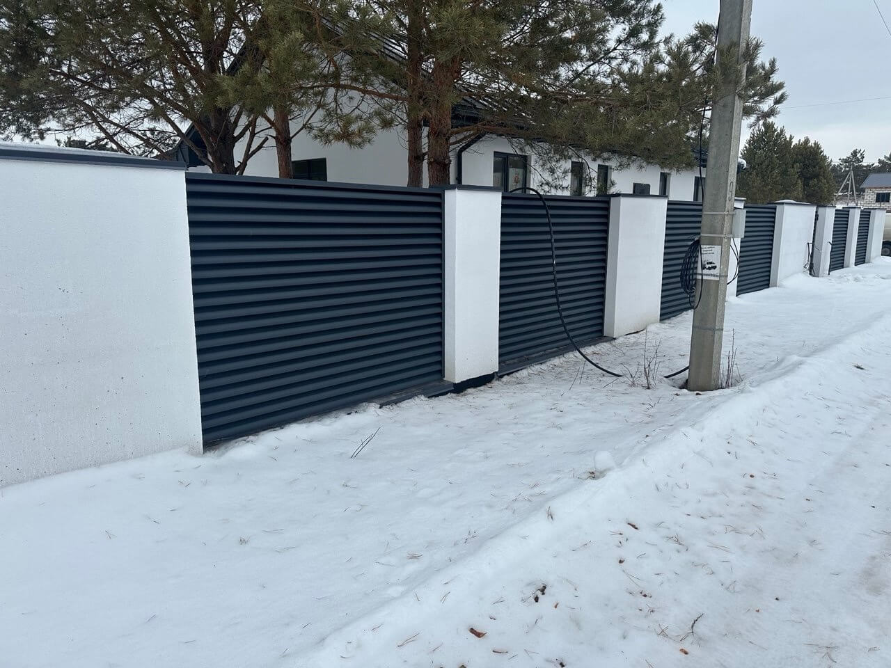 Забор-жалюзи 76м RAL7024/7024 Серый Графит двусторонний МАТТЕ фото 3 в Иркутске